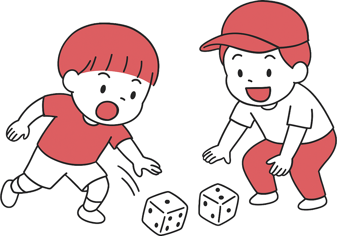 サイコロで学ぶ子どものイラスト